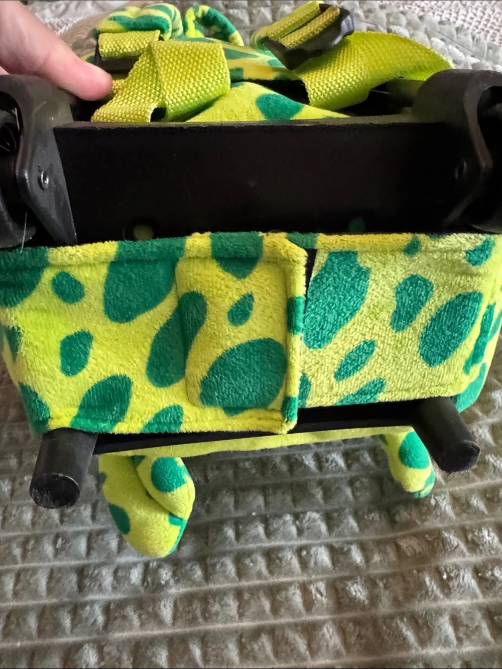 Fiesta brand Plush Turtle Backpack/in Bright Yellow & Green